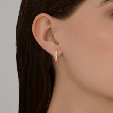 Серьги Diamant 51-120-02861-1_s вес 2.15 г золото, фианит купить,217957
