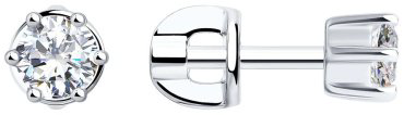 Пусеты SOKOLOV 94021720-sk17 вес 1.46 г серебро, фианит купить,11999