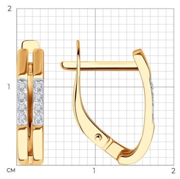 Серьги Diamant 51-120-02861-1_s вес 2.15 г золото, фианит купить,217957