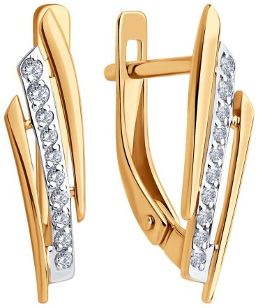 Серьги Diamant 51-120-02875-1 вес 1.78 г золото, фианит купить,NaN