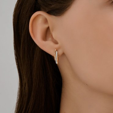 Серьги Diamant 51-120-02875-1 вес 1.78 г золото, фианит купить,NaN