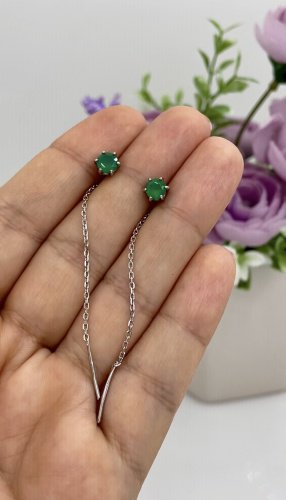 Серьги-цепочки SOKOLOV 92022464 вес 1.45 г серебро, агат купить,10389