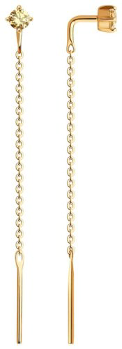 Серьги Diamant 51-123-01135-1 вес 0.92 г золото, фианит Swarovski купить,78037