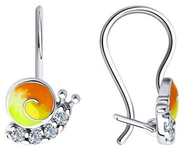 Серьги Diamant 94-120-01541-1 вес 1.32 г серебро, фианит купить,9234