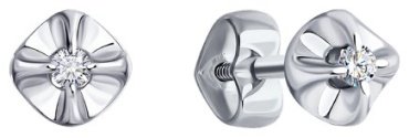 Пусеты SOKOLOV 1022152-3 #24 5355 вес 1.06 г золото, бриллиант купить,131495