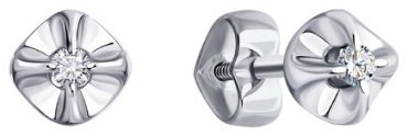 Пусеты SOKOLOV 1022152-3 #24 5355 вес 1.06 г золото, бриллиант купить,131495