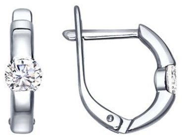 Серьги SOKOLOV 94020415 вес 1.96 г серебро, фианит купить,12000