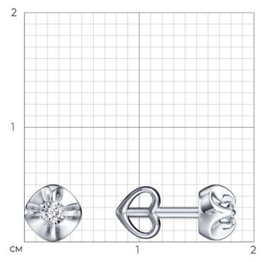 Пусеты SOKOLOV 1022152-3 #24 5355 вес 1.06 г золото, бриллиант купить,131495