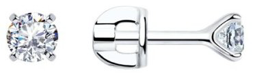 Пусеты SOKOLOV 94021746 вес 1.12 г серебро, фианит купить,9020