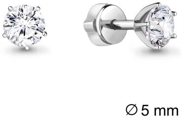 Пусеты AQUAMARINE 436441 вес 1.55 г серебро, фианит купить,15098