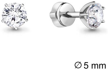 Пусеты AQUAMARINE 436441 вес 1.55 г серебро, фианит купить,15098