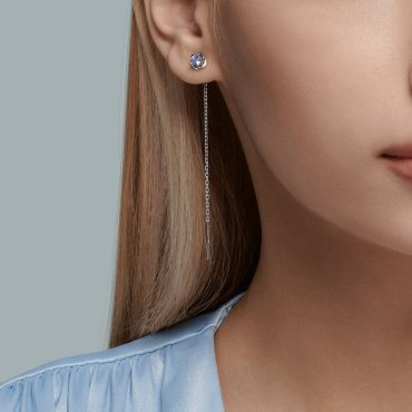 Серьги-цепочки SOKOLOV 92022200 вес 1.37 г серебро, топаз купить,NaN