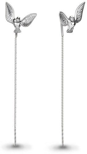 Серьги AQUAMARINE 34295 вес 1.94 г серебро, без вставок купить,NaN