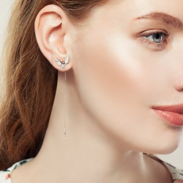 Серьги AQUAMARINE 34295 вес 1.94 г серебро, без вставок купить,NaN