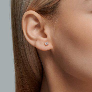 Пусеты Diamant 51-122-00701-2 вес 1.03 г золото, фианит купить,116964