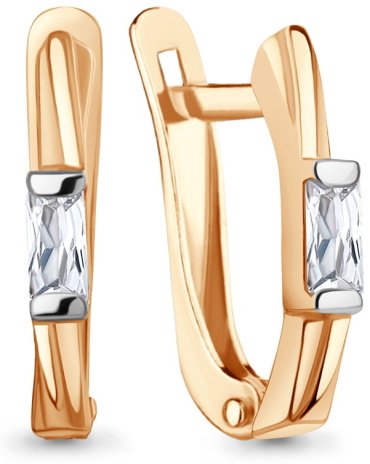 Серьги AQUAMARINE 400221 вес 1.7 г серебро, фианит купить,16483