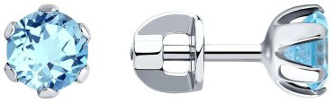 Пусеты SOKOLOV 92020039 вес 1.52 г серебро, топаз купить,9070