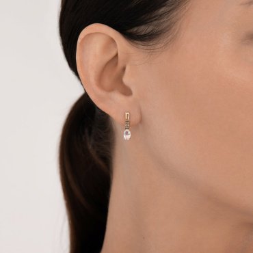 Серьги Diamant 51-320-02941-1 вес 2.2 г золото, горный хрусталь купить,182833