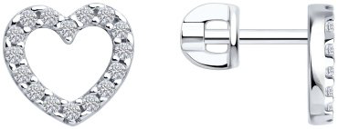 Пусеты Diamant 94-122-02257-1 вес 1.73 г серебро, фианит купить,NaN