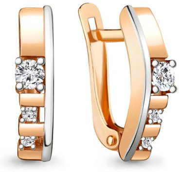Серьги AQUAMARINE 48616А вес 2.1 г серебро, фианит купить,27702
