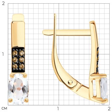 Серьги Diamant 51-320-02941-1 вес 2.2 г золото, горный хрусталь купить,182833