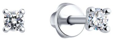 Серьги SOKOLOV 94025989 вес 1.1 г серебро, фианит купить,9998