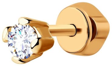 Серьги SOKOLOV 170003 вес 0.77 г золото, фианит купить,63610