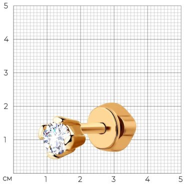 Серьги SOKOLOV 170003 вес 0.77 г золото, фианит купить,63610