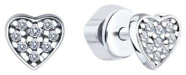 Серьги SOKOLOV 94022974 вес 1.36 г серебро, фианит купить,10155