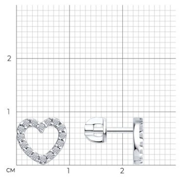 Пусеты Diamant 94-122-02257-1 вес 1.73 г серебро, фианит купить,NaN