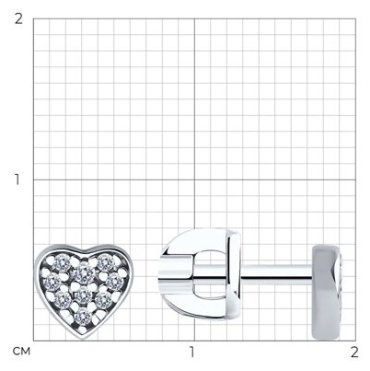 Серьги SOKOLOV 94022974 вес 1.36 г серебро, фианит купить,10155