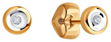 Пусеты Diamant 51-222-01917-1 вес 0.86 г золото, бриллиант купить,128861