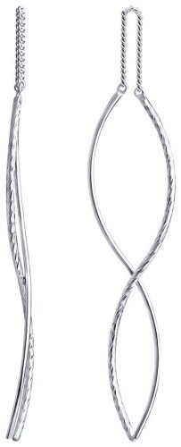 Серьги-цепочки Diamant 94-120-01036-1 вес 1.81 г серебро, без вставок купить,12825