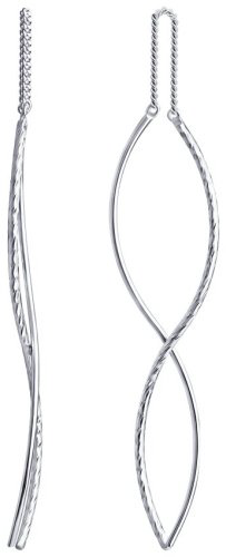 Серьги-цепочки Diamant 94-120-01036-1 вес 1.81 г серебро, без вставок купить,12825