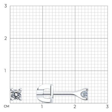 Серьги SOKOLOV 94025989 вес 1.1 г серебро, фианит купить,9998