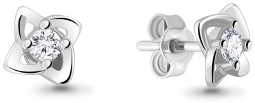 Пусеты AQUAMARINE 48671А вес 1.06 г серебро, фианит купить,7516