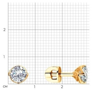 Серьги SOKOLOV 029317 вес 1.88 г золото, фианит купить,152391