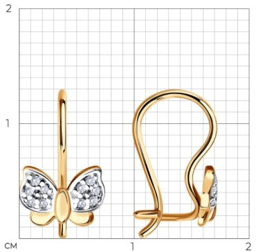 Серьги SOKOLOV 026865 вес 1.07 г золото, фианит купить,104000