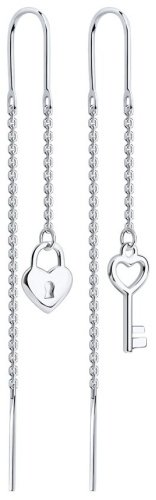 Серьги Diamant 94-123-01498-1 вес 1.37 г серебро, без вставок купить,NaN