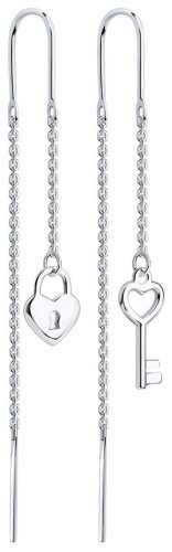 Серьги Diamant 94-123-01498-1 вес 1.37 г серебро, без вставок купить,NaN