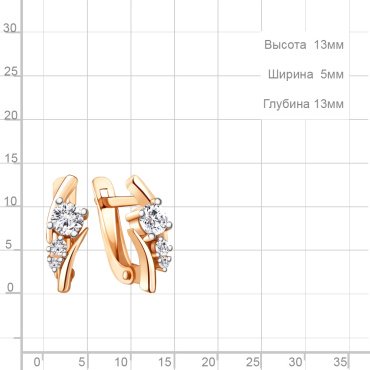 Серьги AQUAMARINE 49415А вес 1.78 г серебро, фианит купить,15929