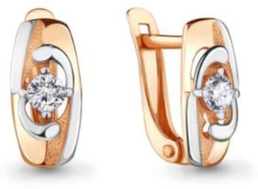 Серьги AQUAMARINE 46861А.6 вес 1.49 г серебро, фианит купить,13555