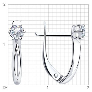 Серьги Diamant 94-120-01376-1 вес 1.95 г серебро, фианит купить,9694