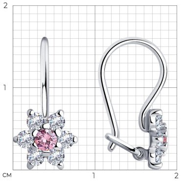 Серьги SOKOLOV 94026645 вес 1.23 г серебро, фианит купить,11524