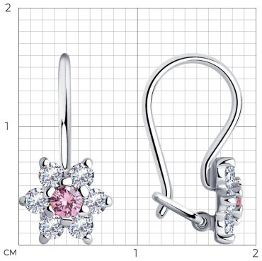 Серьги SOKOLOV 94026645 вес 1.23 г серебро, фианит купить,11524