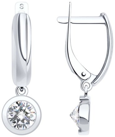Серьги SOKOLOV 94022638 вес 2.36 г серебро, фианит купить,17348