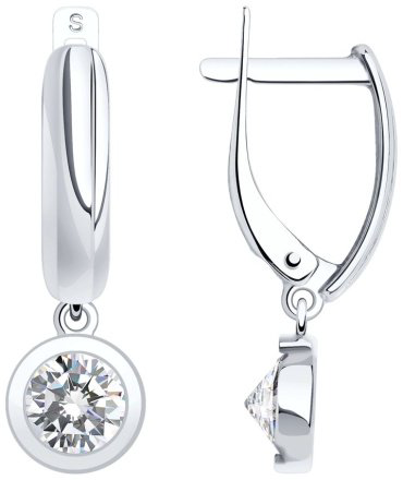 Серьги SOKOLOV 94022638 вес 2.36 г серебро, фианит купить,17348