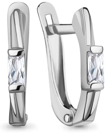 Серьги AQUAMARINE 400221 вес 1.7 г серебро, фианит купить,16483
