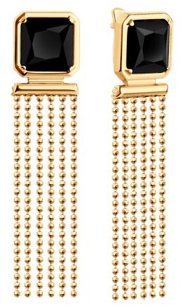 Серьги Diamant 93-321-02122-1 вес 6.17 г серебро, оникс купить,83106