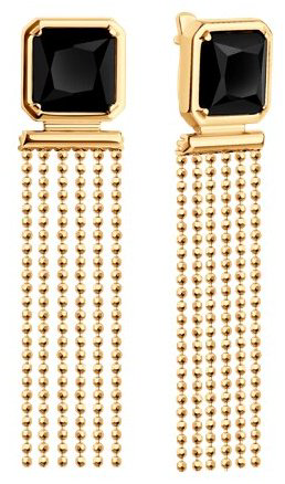 Серьги Diamant 93-321-02122-1 вес 6.17 г серебро, оникс купить,83106